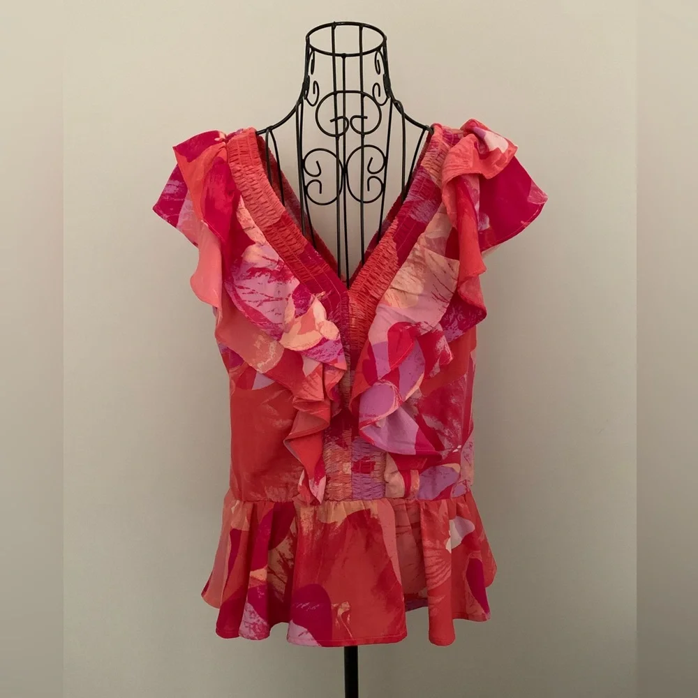Sofia Smocked V-Neck Ruffle Top - Picture 5 of 12